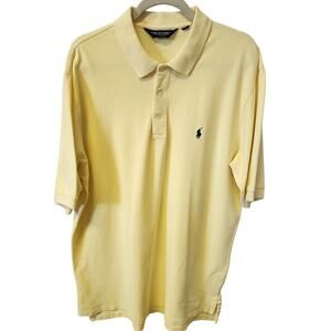 Ralph Lauren Polo Golf Yellow Short Sleeve Cotton Activewear Preppy Shirt XL